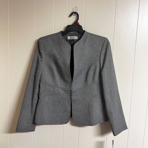 NWT TAHARI Arthur S. Levine Gray Skirt Suit Blazer Jacket Size 14 - Picture 2 of 12